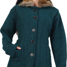 Wool Self Design Coat For Women-image-8