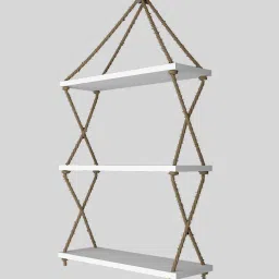 vibecrafts Engineered Wood Wall Shelf in White Colour image 4