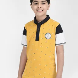 Crimsoune Club Boys Typography Printed Polo Collar T-shirt-image-96