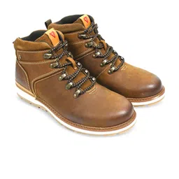 HX London Men Leather Formal Round Toe Mid Top Lace-Up Regular Boots-picture-16