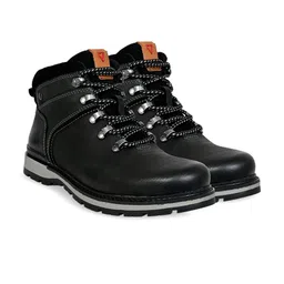 HX London Men Leather Formal Mid Top Lace-Ups Regular Boots-picture-34