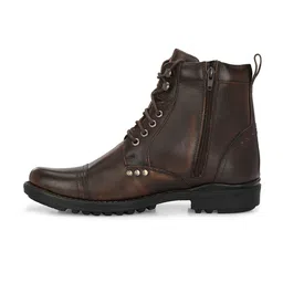 Delize Men Mid Top Lace Up Leather Regular Boots image 3