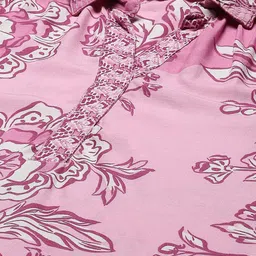 Biba Floral Printed Shirt Collar A-Line Kurti image 3