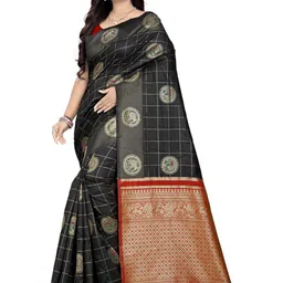 KALINI Checked Zari Silk Cotton Saree-picture-28