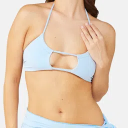 SECRETS BY ZEROKAATA Stretchable Ribbed Swim Bikini Set with Sarong image 5