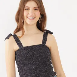 Zink London Black Print Top image 1