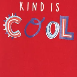 MINI KLUB Girls Red Printed Pure Cotton Regular Top image 3