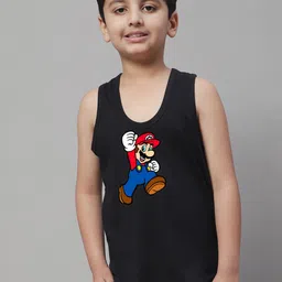 Friskers Boys Super Mario Printed Pure Cotton Basic Innerwear Vest 5CLKDC589-picture-25