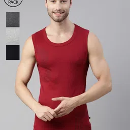 DIXCY SCOTT MAXIMUS Men Pack Of 4 Assorted Cotton Innerwear Vests image 1