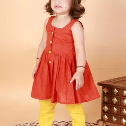 VASTRAMAY Girls Pure Cotton Kurta with Trouser-picture-17