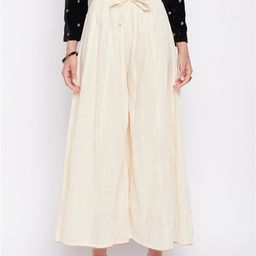 Clora Creation Women Embellished Wide leg Cotton Palazzos-picture-17