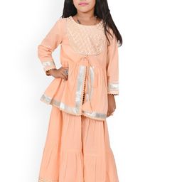 BAESD Girls Gotta Patti Detail A-Line Kurta with Sharara-picture-14