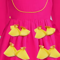 A.T.U.N. Girls Regular Sleeves Anarkali Patchwork Kurta & Sharara image 4