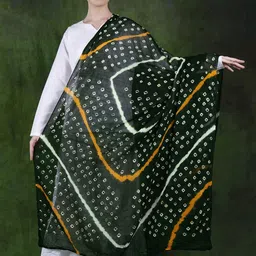 Exotic India Bandhani Printed Pure Cotton Dupatta-picture-22