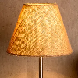 Brown Color Jute Fabric Taper Shape Table Lamp Shade by Green Girgit image 1