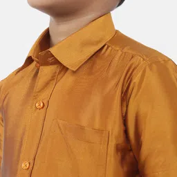 LITTLESTARS Boys Mustard & White Shirt with Dhoti image 4