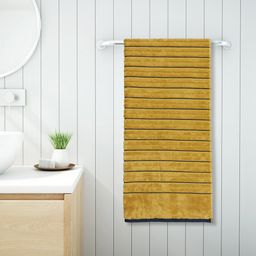 SPACES Yellow & Black Striped 575 GSM Pure Cotton Bath Towel-picture-15