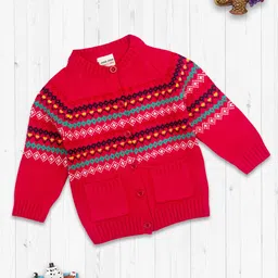 MeeMee Girls Pink & Blue Printed Cardigan-picture-23