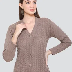 NITSLINE Women Grey Cable Knit Acrylic Cardigan-picture-39