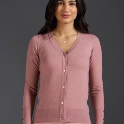 20Dresses Taupe V-Neck Acrylic Cardigan-picture-4