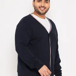 Club York Plus Size V-Neck Cotton Cardigan image 3