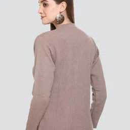 NITSLINE Women Grey Cable Knit Acrylic Cardigan image 3