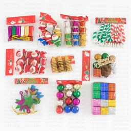 day decor Christmas Tree Decoration Set Balls, Bells, Gifts, Drums, Stars Santa Hanging Ornaments Pack of 80-picture-11