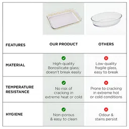 Kuber Industries Transparent Printed Glass Baking Serving Tray image 3