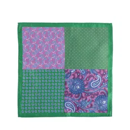 Alvaro Castagnino Men Green & Blue Printed Pocket Square image 4