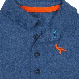 mothercare Boys Blue Solid Pure Cotton Polo Collar Pure Cotton T-shirt image 2