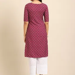 7threads KALINI Women Pack of 2 Maroon Ethnic Motifs Printed Crepe Kurta image 4