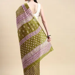 SHANVIKA Ethnic Motifs Printed Pure Cotton Block Print Saree image 3