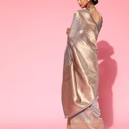 Saree mall Ethnic Motifs Silk Blend Saree with Woven Design border image 4