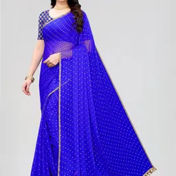 FABMORA Polka Dot Zari Saree-picture-32