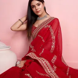 VAIRAGEE Women Embellished Sequinned Organza Saree-picture-16