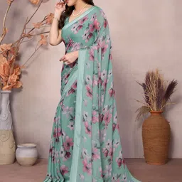 PHORIA STYLE Floral Pure Chiffon Saree-picture-40