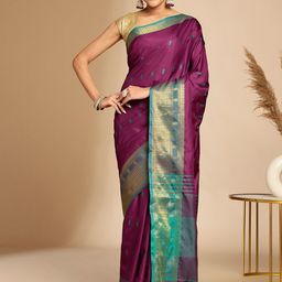 anouk rustic Anouk Ethnic Woven Design Zari Art Silk Banarasi Saree-picture-19