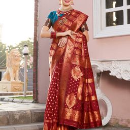 anouk rustic Anouk Ethnic Motifs Woven Design Zari Banarasi Saree-picture-9