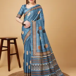 DOI MOI Floral Printed Zari Saree-image-87