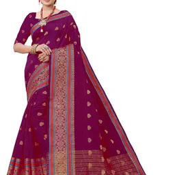 MANVAA Ethnic Motifs Woven Design Zari Banarasi Saree-picture-40