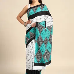 JAIPURI PRINT Batik Pure Cotton Bandhani Saree-picture-30