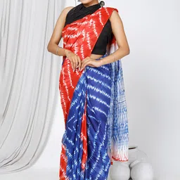 JAIPURI BLOCK PRINT Leheriya Printed Pure Cotton Bandhani Saree-picture-49