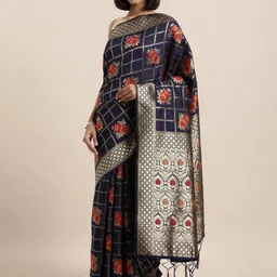 Sangria Ethnic Motifs Woven Design Zari Sarees-picture-33