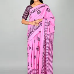 JALTHER Geometric Block Print Saree-picture-28