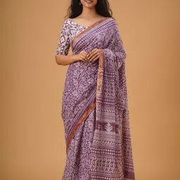JALTHER Ethnic Motifs Printed Zari Pure Cotton Saree-picture-33