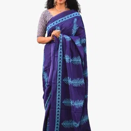 TROPWEAR Ethnic Motifs Printed Pure Cotton Block Print Saree-picture-34