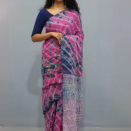 sanganeri print Sanganeri Printed Tie and Dye Pure Cotton Saree-picture-10
