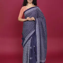 JALTHER Pure Cotton Block Print Saree-picture-32