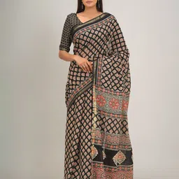 JALTHER Ethnic Motifs Printed Zari Pure Cotton Saree-picture-30