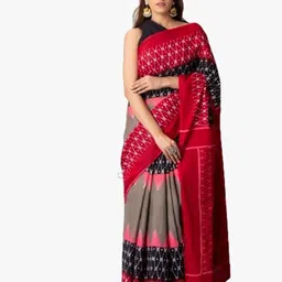 KIAARON Ethnic Motifs Pure Cotton Block Print Saree-picture-28